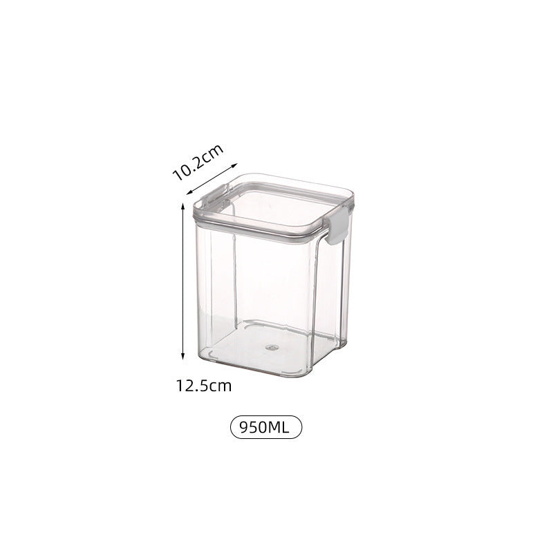 Kitchen snap-seal jars, household food-grade storage containers, transparent medicinal herb plastic airtight boxes, spice storage boxes