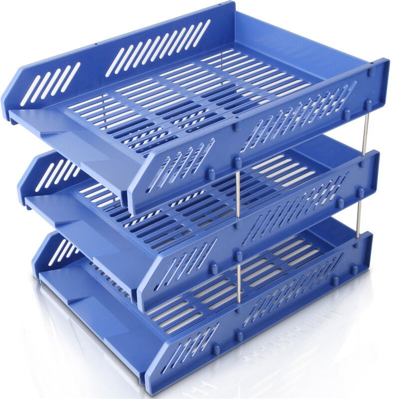 Deli 9209 Office File Block Triple File Box Three Layer File Rack File Basket Data Rack File Block Wholesale