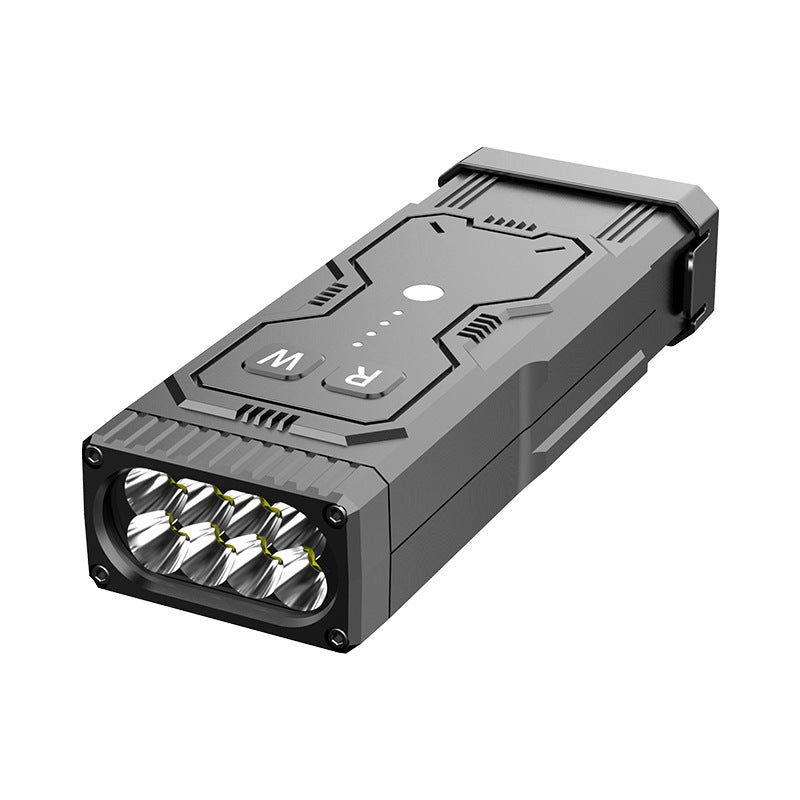 Arc LED flashlight USB charging girl self-defense strong light flashlight anti-peeping infrared attack head flashlight