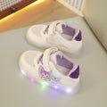 spring/autumn new princess kids' sports shoes - leather upper, led light-up, casual shoes for toddlers and young children (ages 1-6)