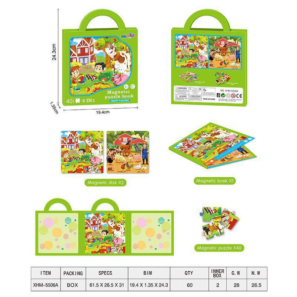 Cross-border export advanced version foldable magnetic puzzle children's puzzle baby Ice Queen puzzle toy set