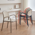 Scandinavian dining chair plastic imitation rattan chair stackable cut out armchair negotiation chair high backrest with accessible luxuryfor home