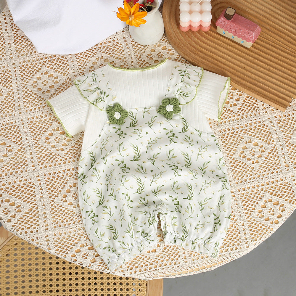 Baby rompers summer outfit fashionable bodysuit short sleeve triangle romper newborn infant summer thin casual