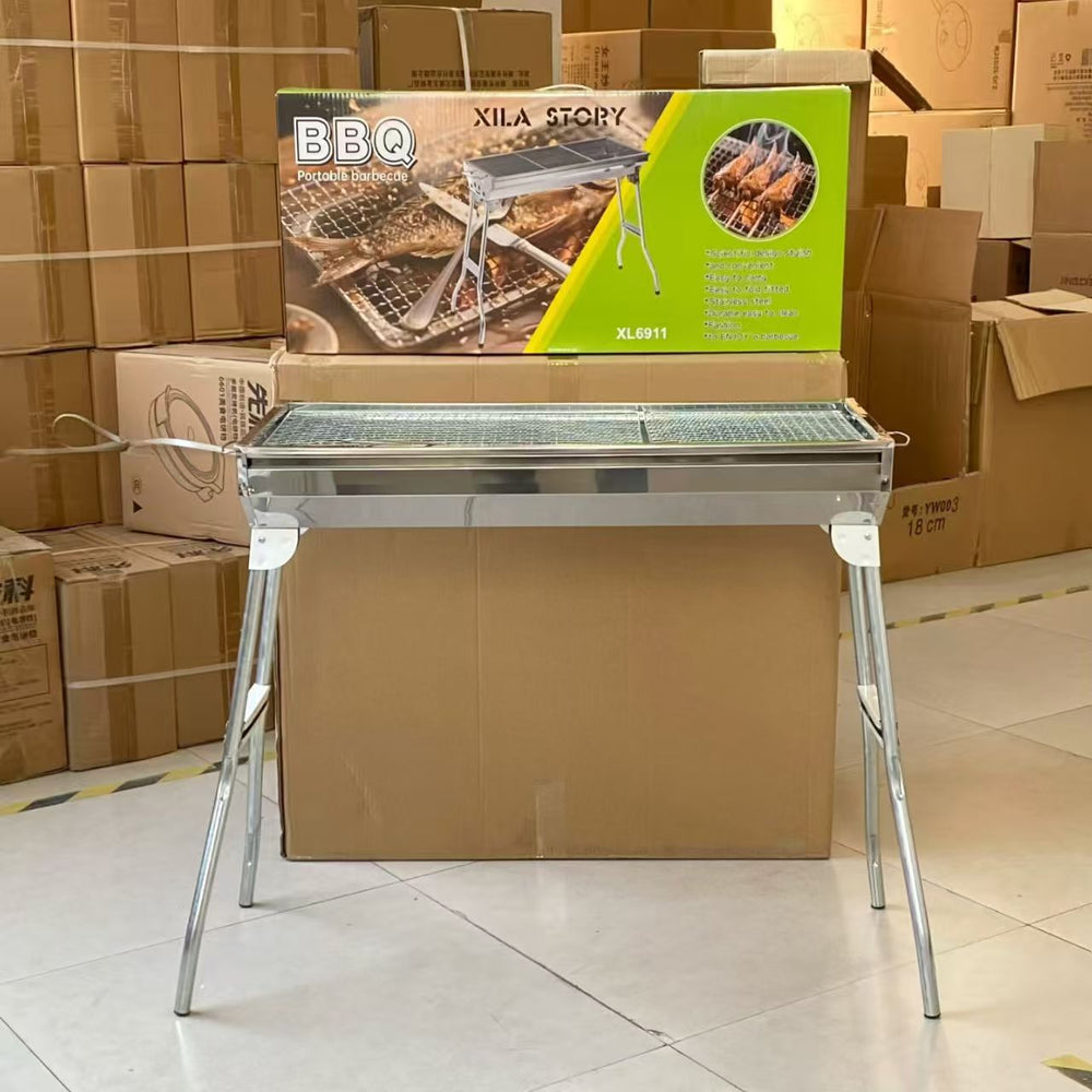 stainless steel barbecue grill outdoor camping style barbecue net for home smokeless barbecue grill portable detachable charcoal grill