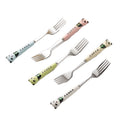 304 stainless steel portable cutlery set - creative panda design with ceramic handle fork, spoon, and chopsticks (3-piece set)