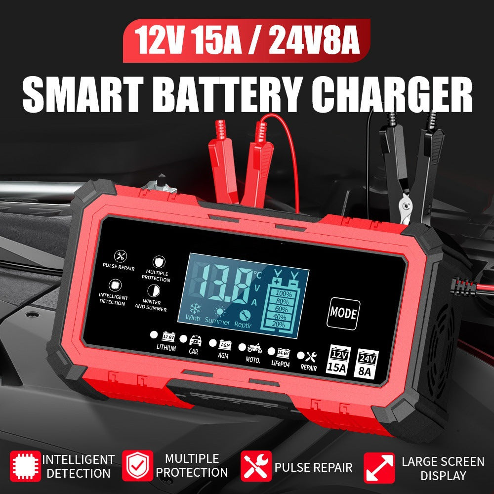 12v15a/24v8a pulse charger 14.6v15a lithium iron phosphate motorcycle car battery charger