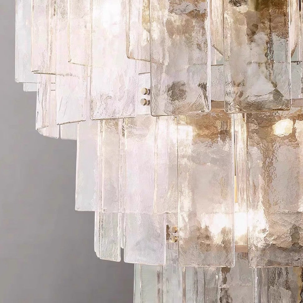 Villa living room chandelier light luxury main lighting high-end post-modern American luxury French empty duplex floor chandelier