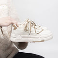Hong kong style popular chunky white sneakers for women, new autumn 2026 collection, versatile casual athletic skate shoes, student running shoes