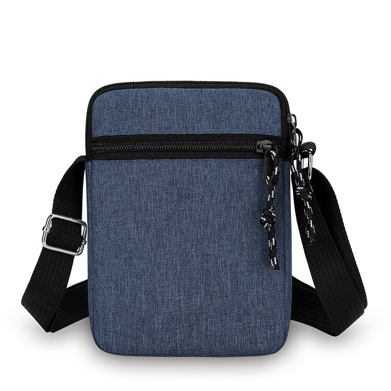 Foreign trade new light and portable shoulder bag men's casual simple mobile phone canvas bag outdoor trendy messenger bag
