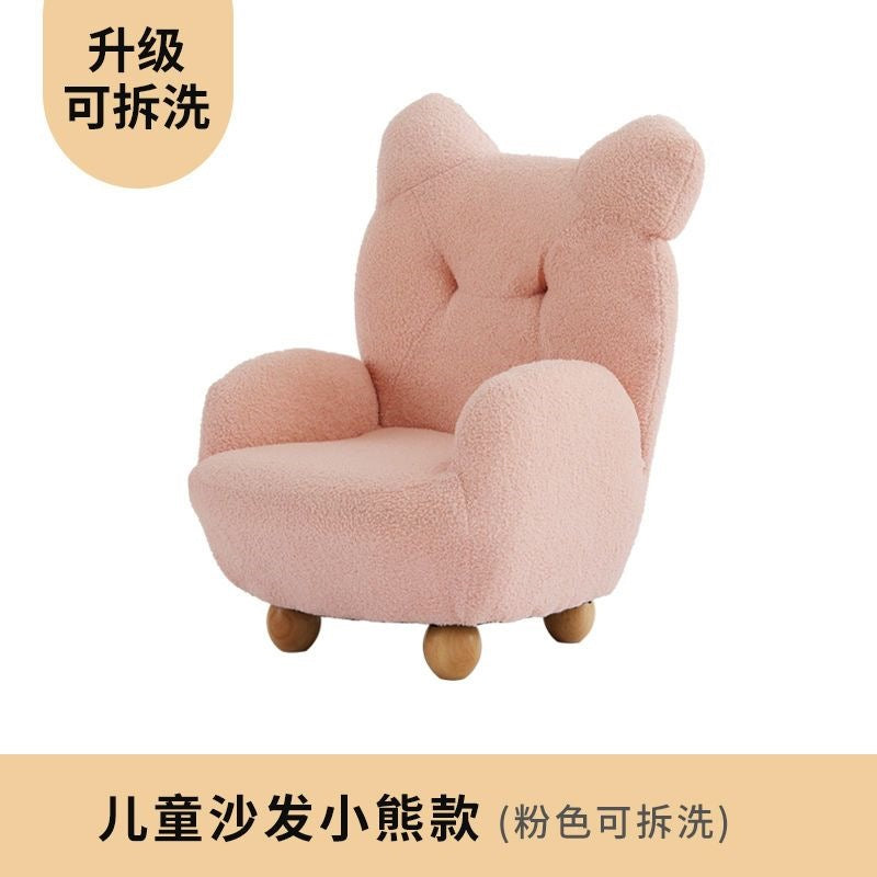 Kids sofa bear small sofa cute baby single cartoon seat mini lazy stool lambswool chair