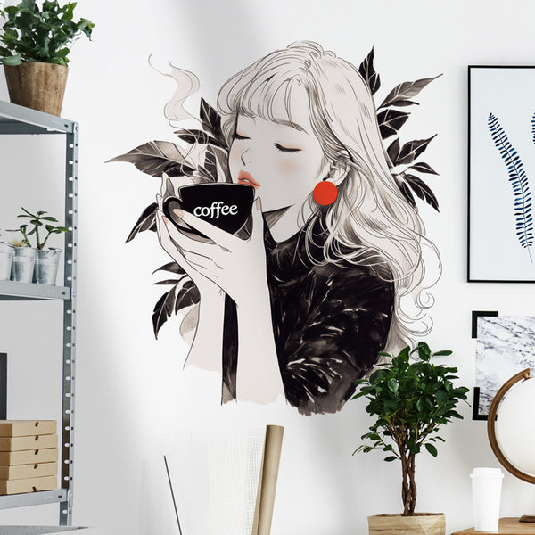 Xian 45009-Girl avatar wall removable sticker Dormitory decoration removable wall sticker atmosphere sticker