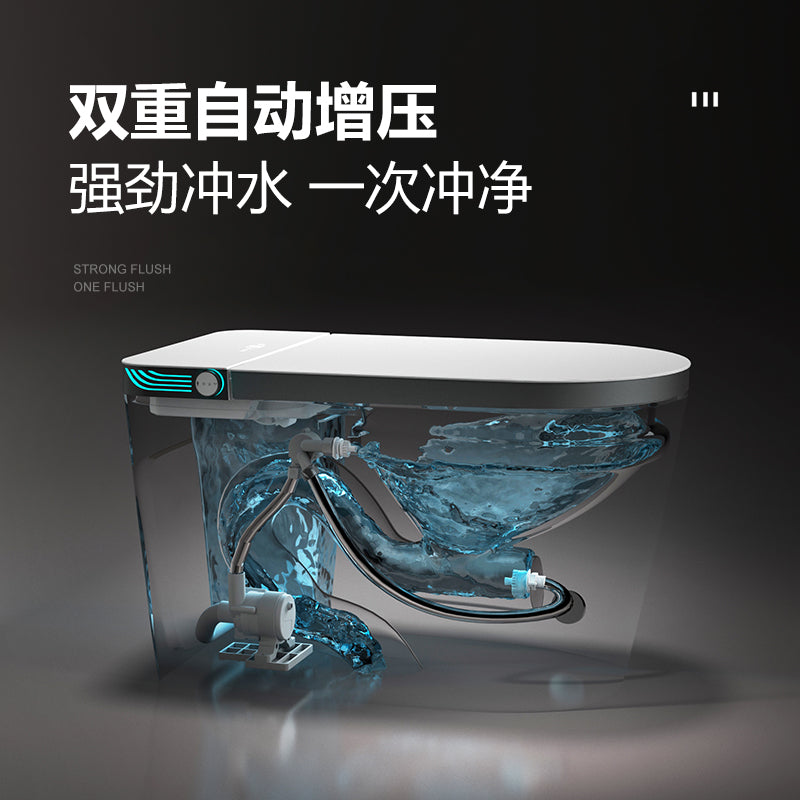 Authentic smart toilet seat - fully automatic, voice-activated, integrated dual-water-flow system, suitable for home use, instant heating, large size, no water pressure required