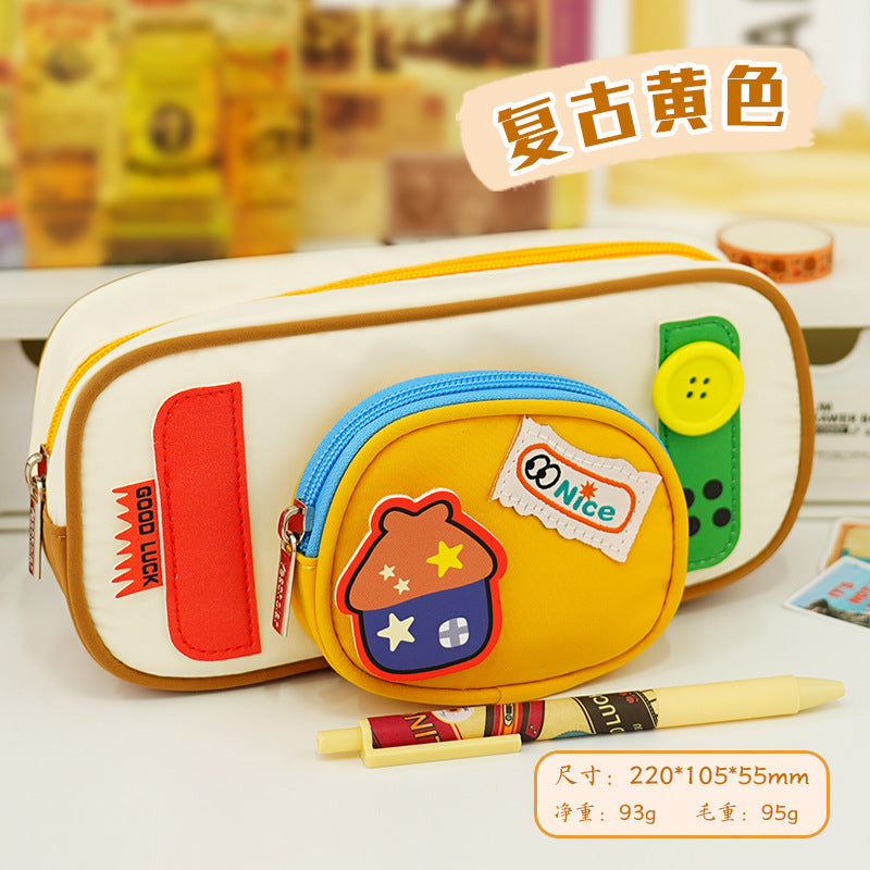 Primary school students Kapibara stationery box mother and child shape pendant pencil case large capacity multi-layer high value pencil case