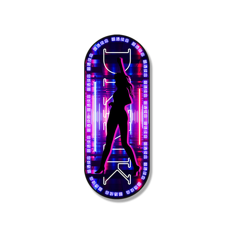Bar nightclub sexy beautiful woman led ambient light hanging painting KTV tavern box club luminous abyss mirror decorative painting