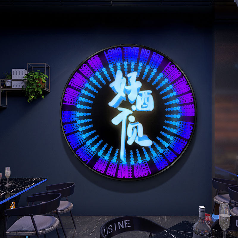 KTV bar wall led dynamic colorful luminous decorative painting nightclub clear bar tavern box imitation lasagna mirror hanging painting