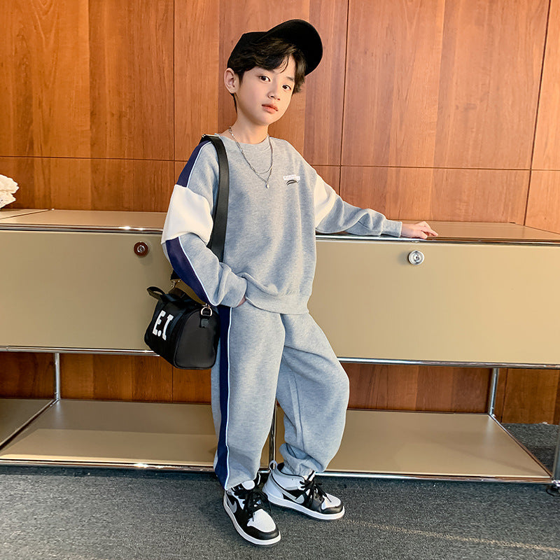 Boys' spring outfit set - two-piece,  new spring/autumn collection, stylish kids' hoodie and tracksuit, trendy spring/autumn apparel