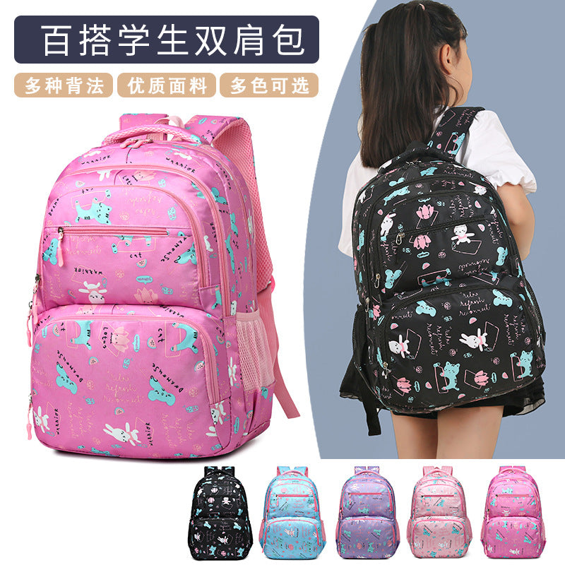 Manufacturer wholesale new schoolbags, primary school girls and children fashion backpacks, lightweight burden reduction spine protection 6-12 years old backpack