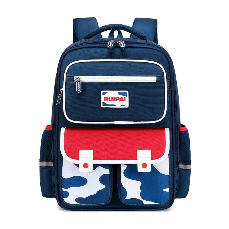 Rui brand schoolbag for primary school students in grades 3-6, ultra-lightweight burden reduction, water-proof children's spine school bag, backpack.