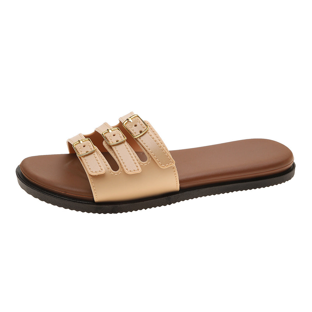 Wholesale foreign trade slippers: retro fairy beach style, new summer soft-soled seaside  french sandals, one-strap slides