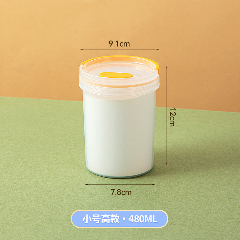 Japanese desktop round transparent storage box plastic sealed baby milk powder box food grade portable storage tank