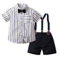 Korean style boys' striped shirt set - new spring collection - kids' spring/summer outfit - stylish boy's clothing - trendy baby boy clothes