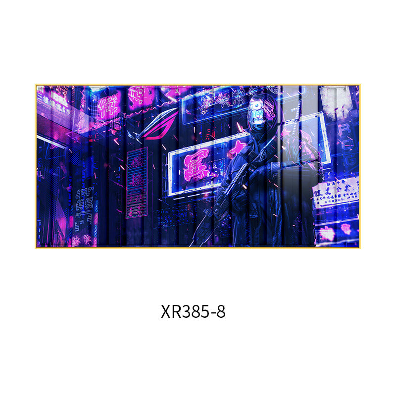 LED lighting luminous lighting painting cyberpunk Internet cafe hanging painting e-sports hotel room decoration background wall mural