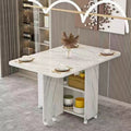 Simple round foldable dining table small apartment home movable wheeled rectangular minimalist multifunctional dining table