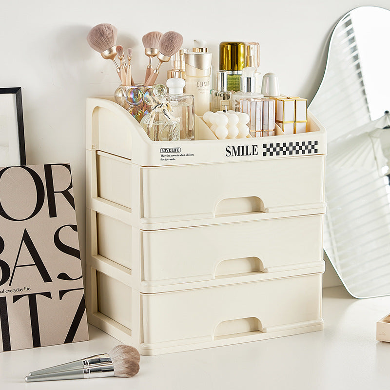 Desktop Cosmetics Storage Box Drawer Dust Mask Lipstick Makeup Brush Box Dresser Storage Shelf Cream Wind