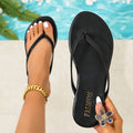 2026 summer new flip-flop casual beach thong sandals women's foreign trade plus size flat bottom simple solid color slippers