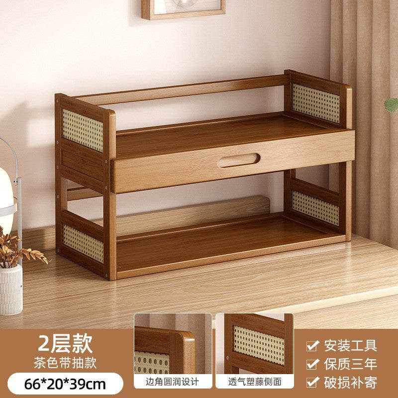 Desktop storage rack multi-layer for home living room multi-functional student desk storage cabinet office table top book shelf