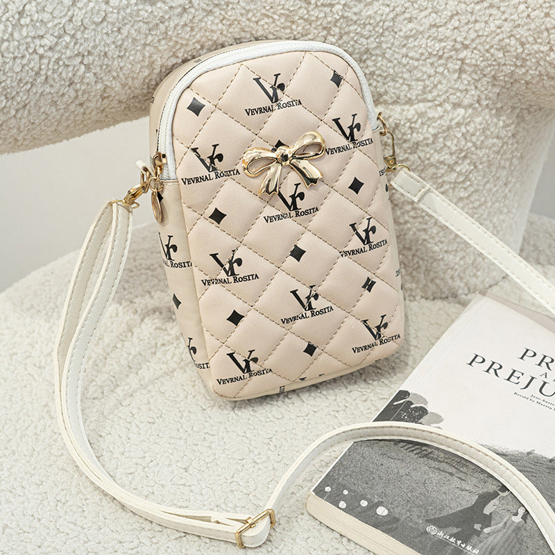 Retro old flower shoulder bag 2024 new  women's bag ladies bags women's high-end mobile phone bag