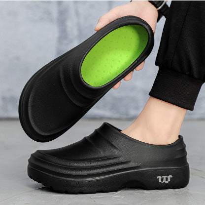 Summer 2025  new large size casual simple chef shoes work shoes men's rain shoes manufacturers send one piece