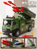 Kids' oversized alloy double-door missile car military tank rocket launcher toy car model for boys, ages 3-6