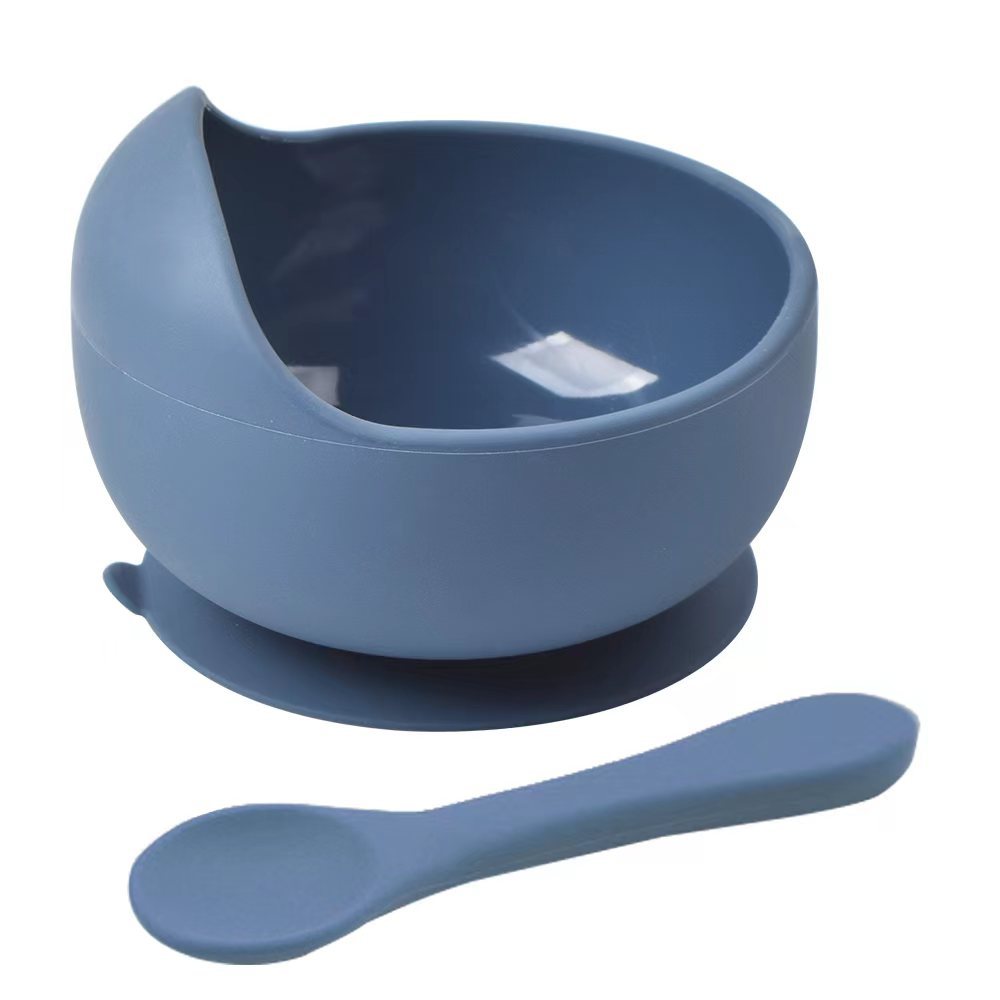 Silicone utensil set, baby food bowl, infant bowl, baby spoon, food-grade silicone bowl, baby bowl, maternity and baby supplies