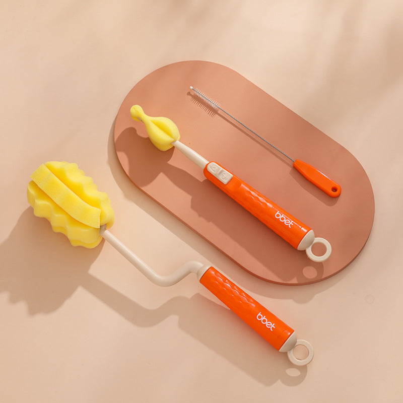 Silicone bottle brush baby pacifier brush straw brush rotate bottle brush cleaning brush cleaning brush suit