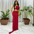 Fashion style export women's clothing silm asymmetrical pleated hip skirt one shoulder oblique collar tube toppure color long dress trendy