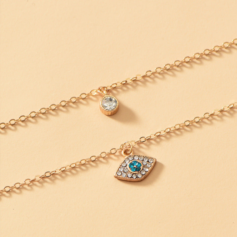 Wholesale alloy devil's eye pendant necklace - european & american retro multi-layer necklace for women - cross-border premium fashion street style jewelry