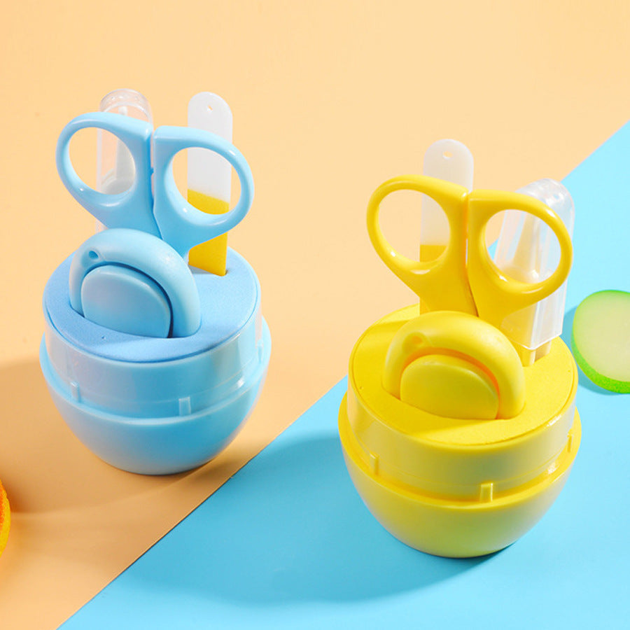 English Boxed Baby Nail Scissors Set Baby Manicure Clipper 4-piece Set Anti-Clip Nail Clipper Manicure Tool