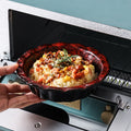 Japanese-style creative fruit & vegetable dessert salad bowl - microwave safe rice bowl - solid color ceramic with lace trim