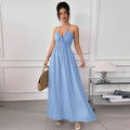 summer new arrival:  cross-border halter neck backless maxi dress - cinched waist, slimming, perfect for beach vacations