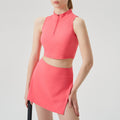 Short-sleeved yoga clothes, tight skirts, running sports vests, quick-drying short yoga tops, tennis skirt suits for women
