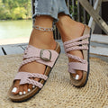 summer new arrival: plus-size women's casual comfortable woven fashion outdoor beach sandals - wholesale