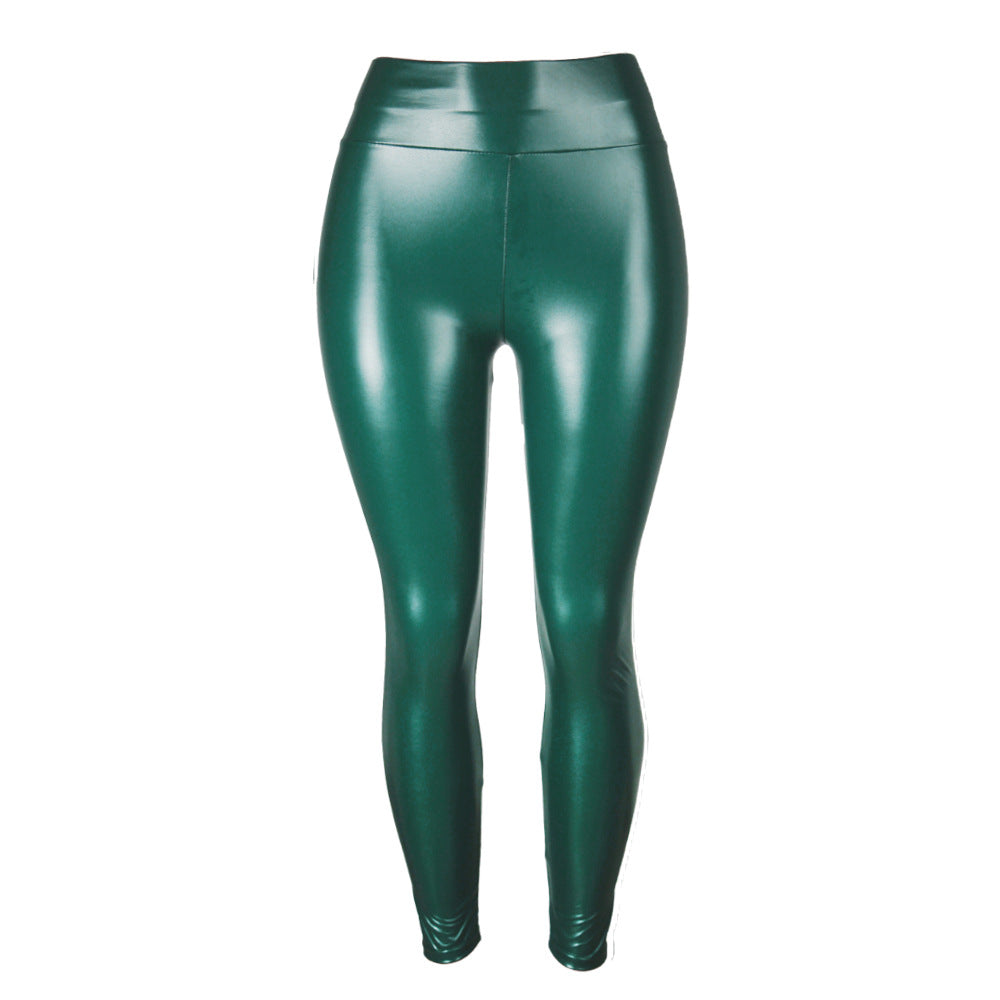 Amazon  new arrival: women's multi-color leather pants - high-waisted, four-way stretch, butt-lifting pencil pants/leggings