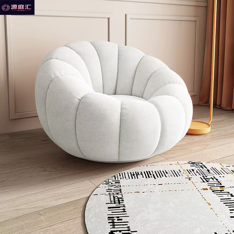 Lazy sponge sofa pumpkin chair single cream bean bag for home bedroom living room small apartment balcony lounge chair