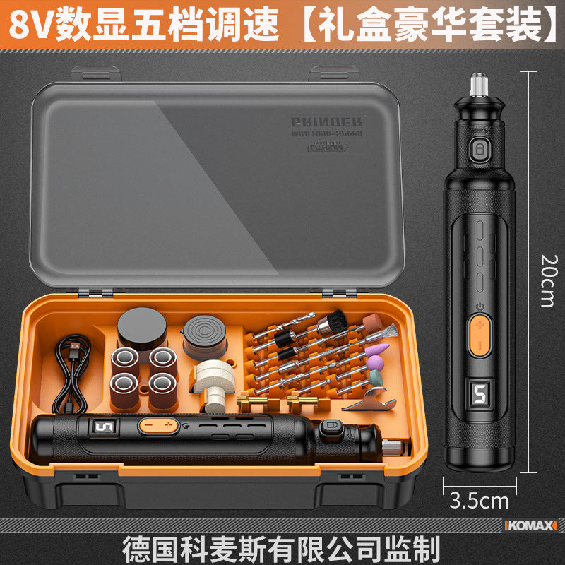 Electric grinder kit - compact handheld sanding & polishing tool for jade, multi-functional electric wood carving & cutting tool