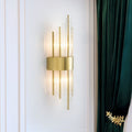 Postmodern light luxury crystal wall lamp - elegant gold finish for bedroom bedside, living room, hotel hallway, and more - led