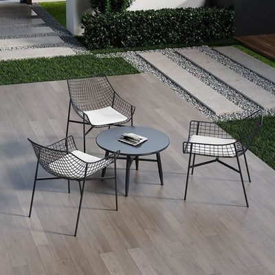 Outdoor table and chair set - rustic iron patio furniture for balconies, commercial use, open-air tea and beverage shops, and casual seating