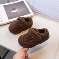 Girls' loafers:  new korean style, fleece-lined, lambswool outerwear cotton shoes for autumn and winter - warm and fuzzy kids' shoes