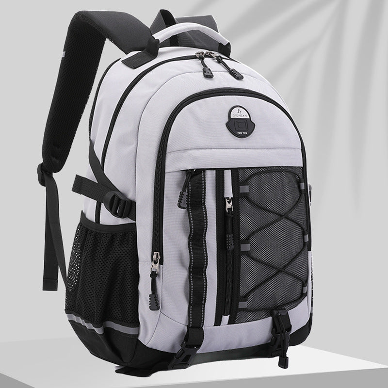 New student schoolbag women's large-capacity schoolbag men's trendy backpack travel leisure backpack travel lightweight