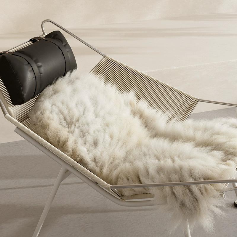 Danish designer wabi-sabi style recliner - vintage flag rope creative leisure chair - minimalist hand-woven lazy chair